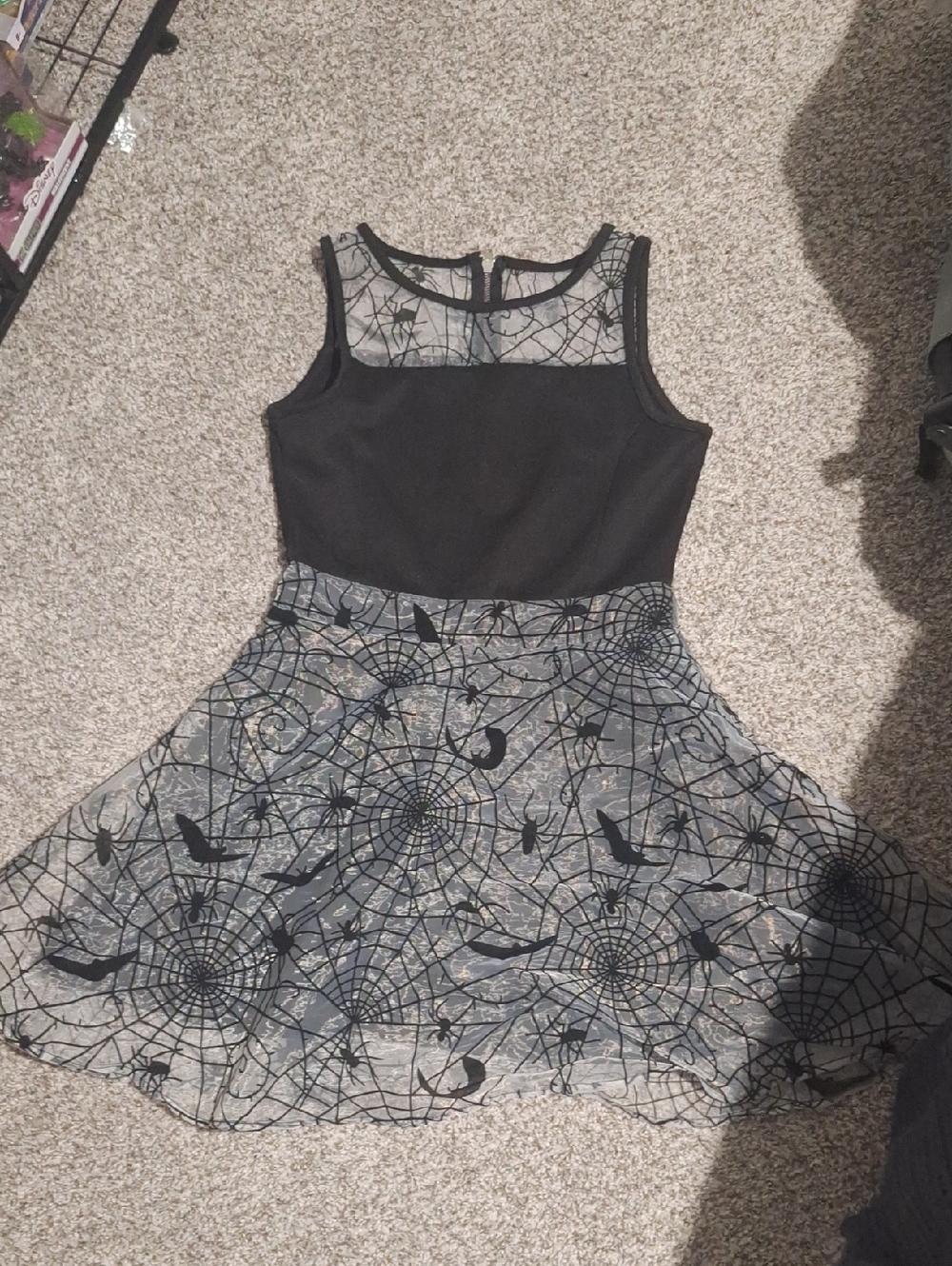 Black Spiderweb Skater Dress